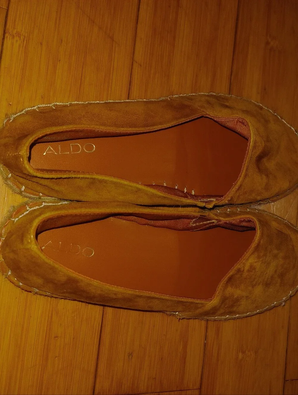 Women’s Aldo Suede Espadrille Slip-On Flats in Mustard